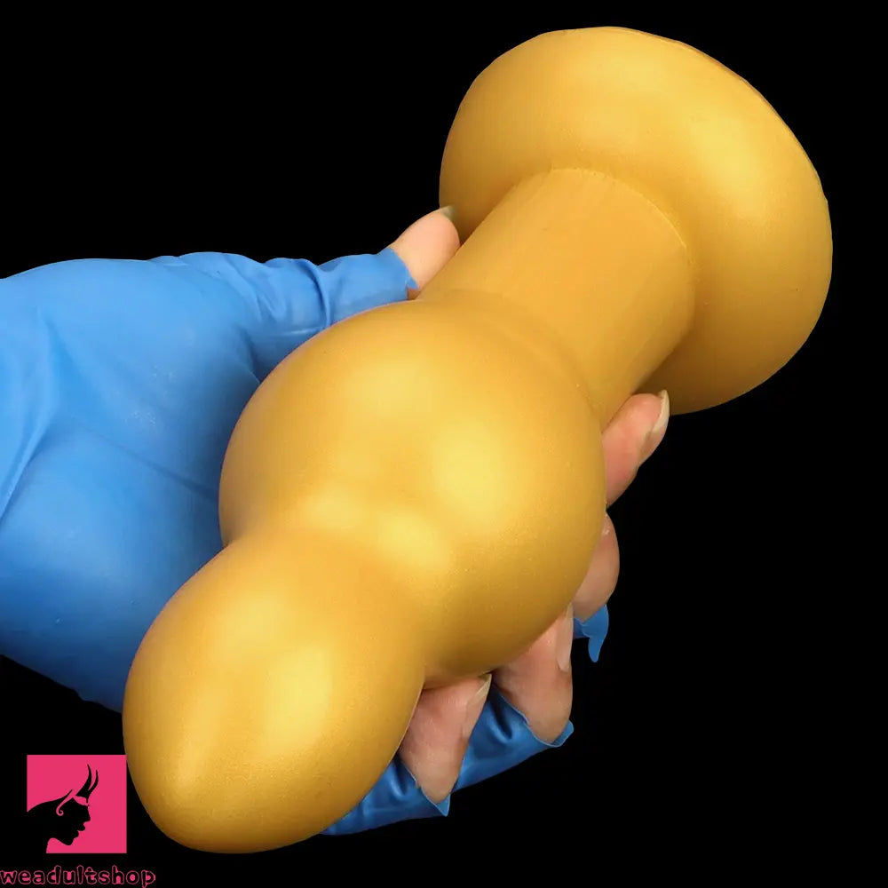 4.53in 5.12in 6.1in 7.48in Silicone Gold Calabash Brothers Alien Anal Dildo