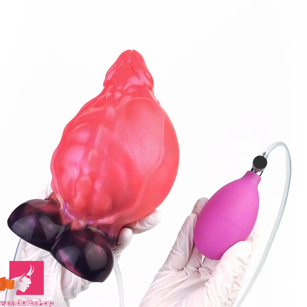 5.12in Fantasy Odd Silicone Soft Inflatable Spraying Water Dildo For Clit