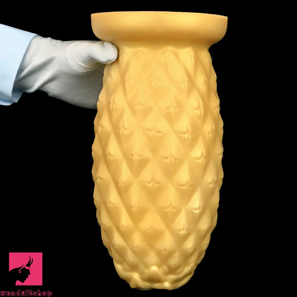 8.26in 10.03in 11.81in Gold Silicone Pineapple Giant Cock Anal Plug Dildo
