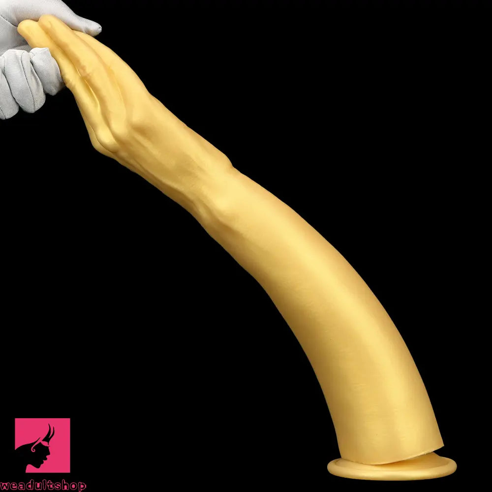 12in 14.17in 16.73in Gold Silicone Fisting Arm Ashes Grade Anal Cock Dildo