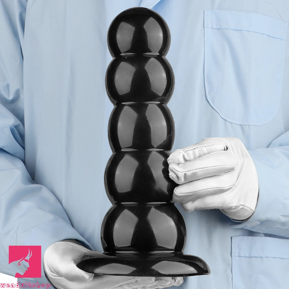 7.08in 9.05in 10.62in Black Beads Tower Five Bead Big Anal Plug Cock Dildo