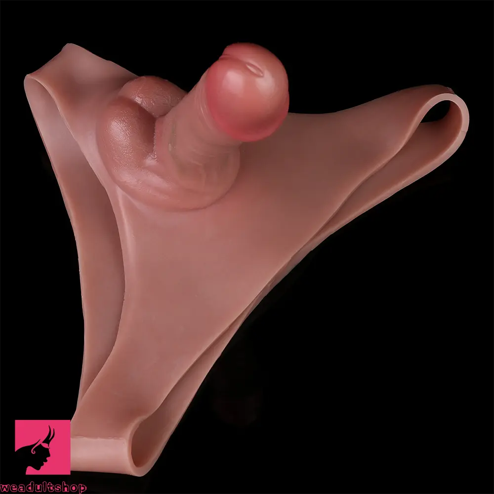 7.48in Hollow Penis Dildo Sleeve Silicone Soft Pants For Cock Simulation