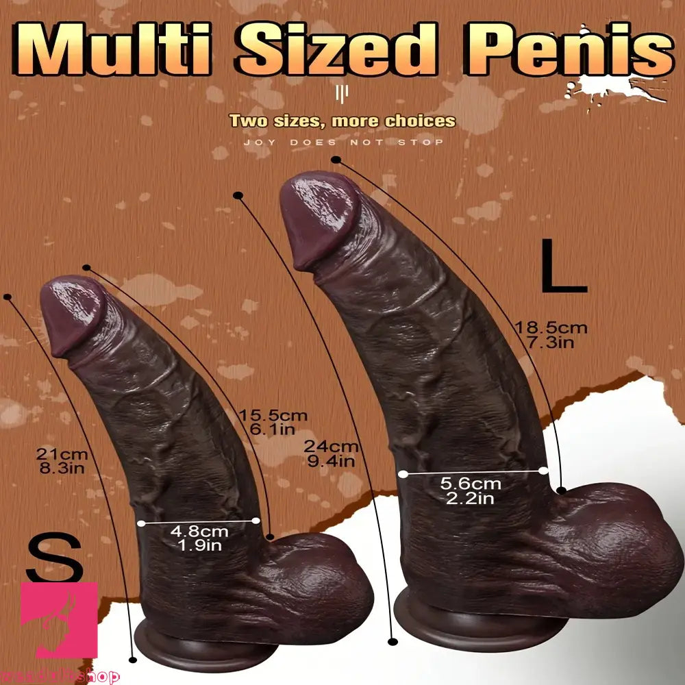 8.3in 9.4in Silicone Flexible Lifelike Thick Big Sharp Tip Design Soft Dildo