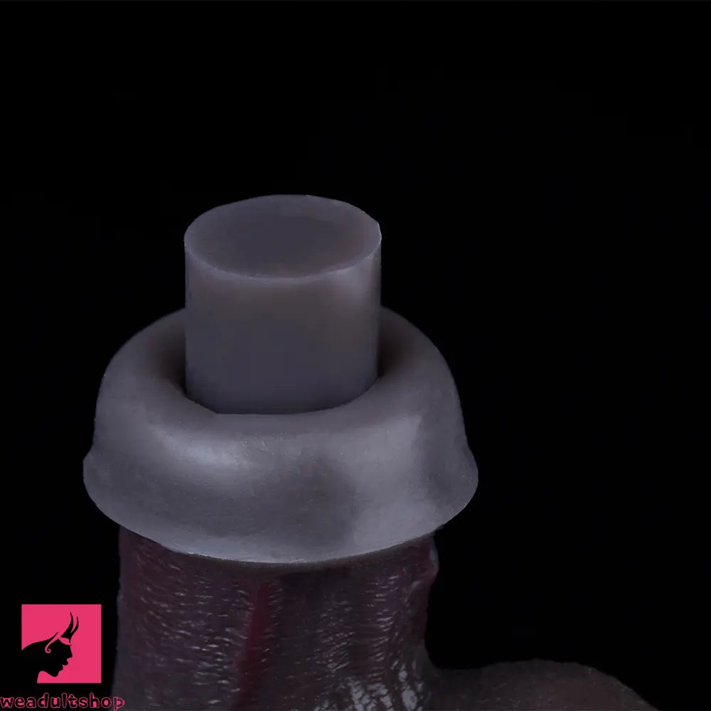 8.03in Dual Density Silicone Soft Real Dildo Lifelike Glans Veins & Testicles