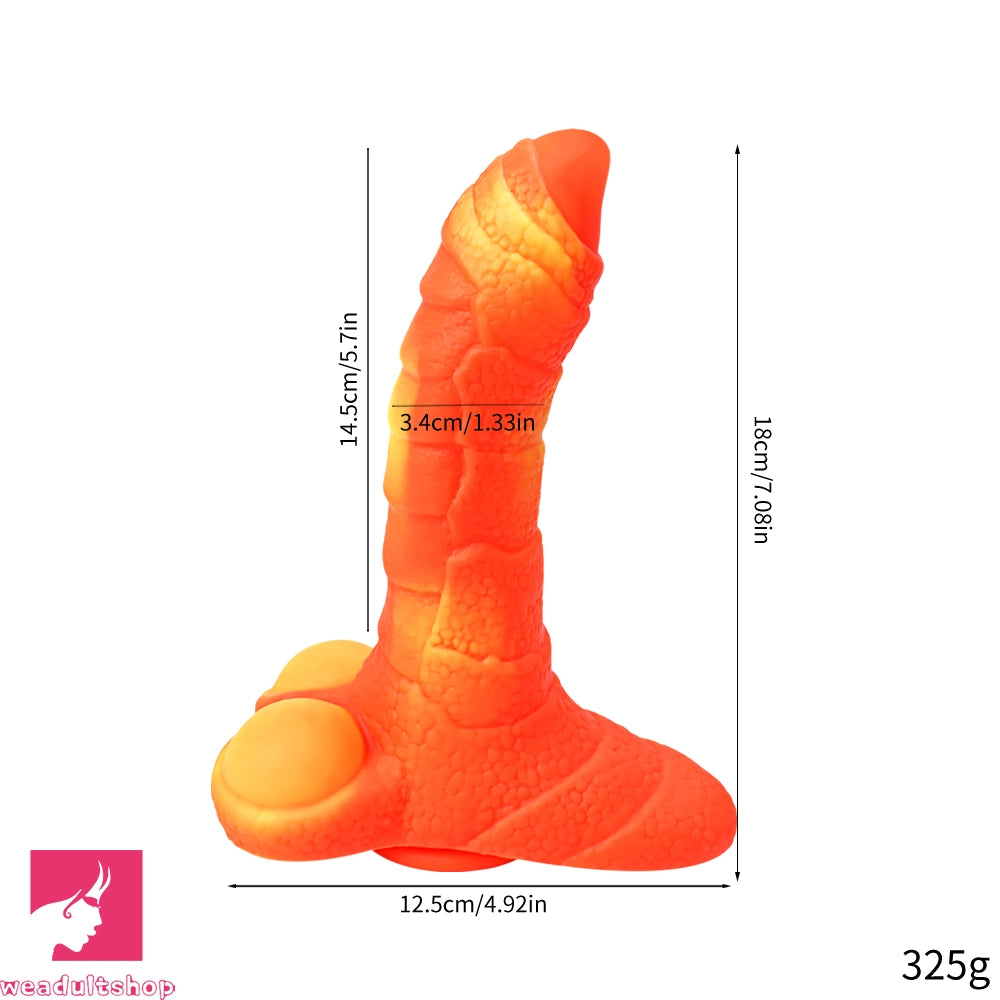 7.08in 9.05in Uncut Big Monster Animal Soft Silicone Luminous Clit Dildo
