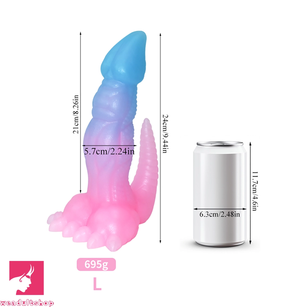 7.28in 9.44in Dinosaur Luminous Monster Soft Silicone Prostate Dildo