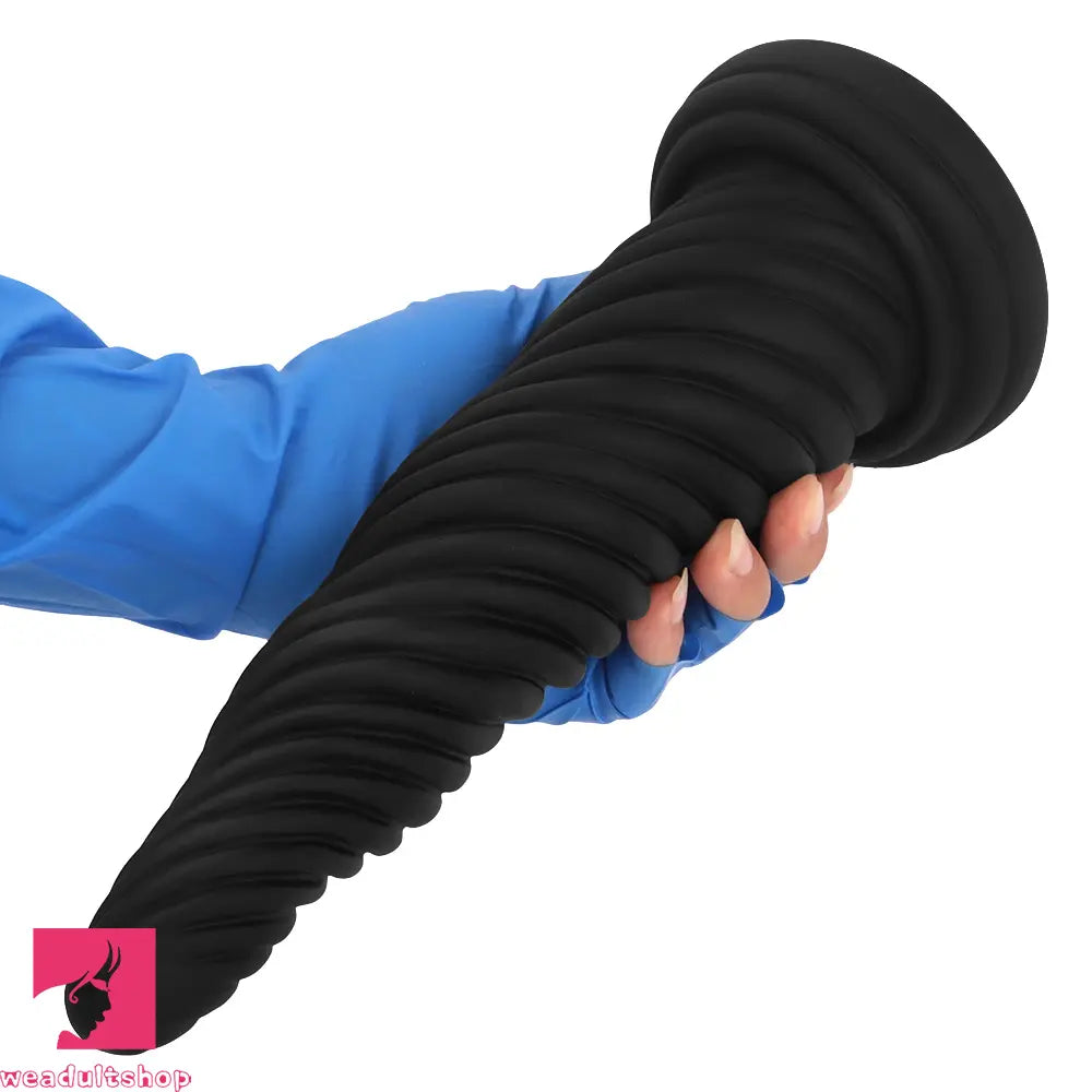 8.26in 10.43in 12in Silicone Thread Black Big Soft Dildo Anal Masturbator