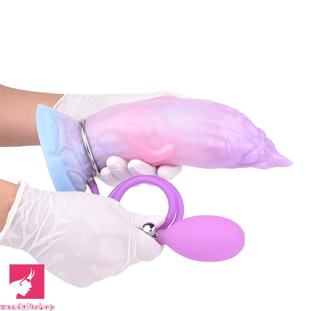 7.08in Odd Silicone Soft Squeeze Inflatable Alien Cock Dildo Self-Retreative