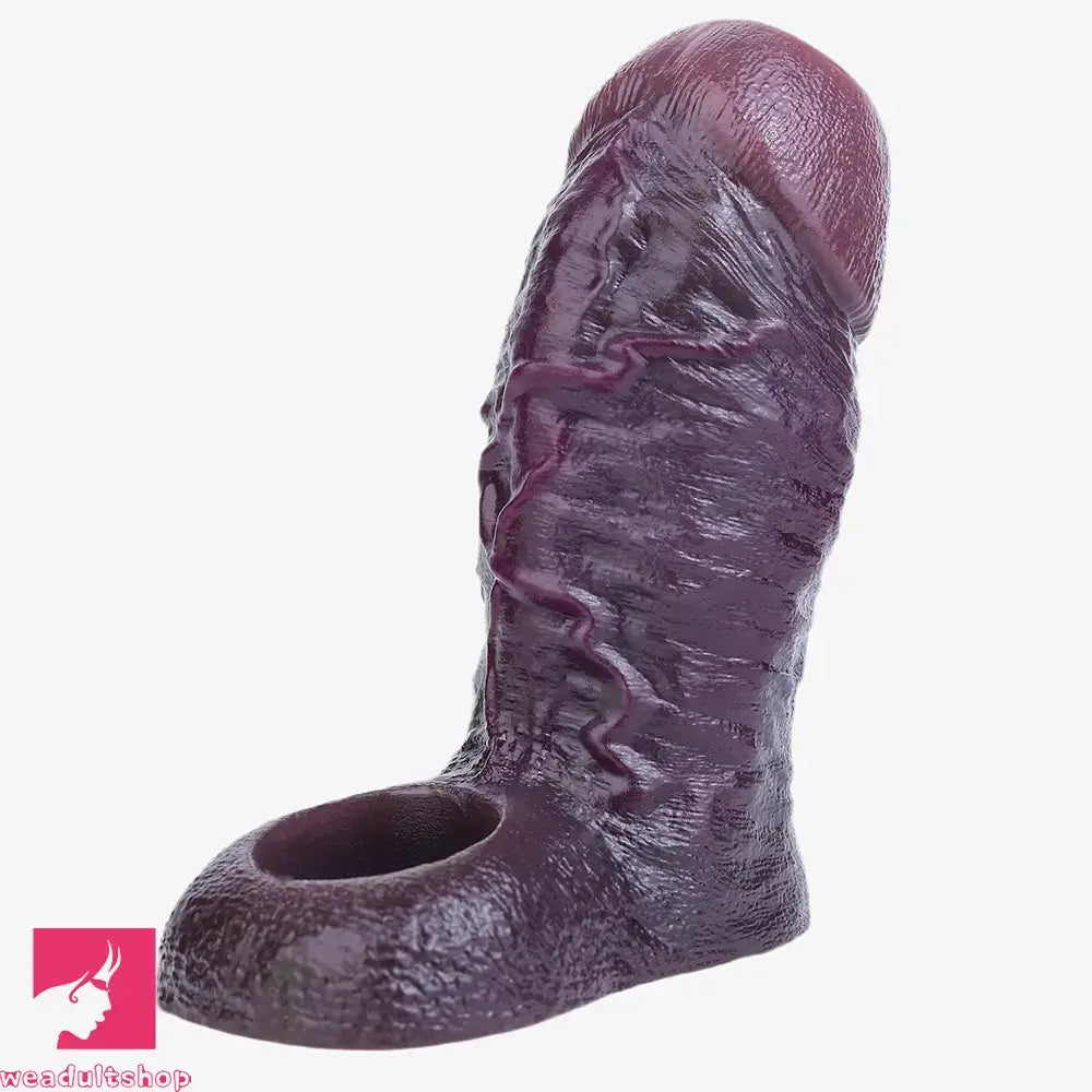 4.13in 4.64in 6.1in 6.69in Hollow Silicone Soft Cock Sleeve Masturbation