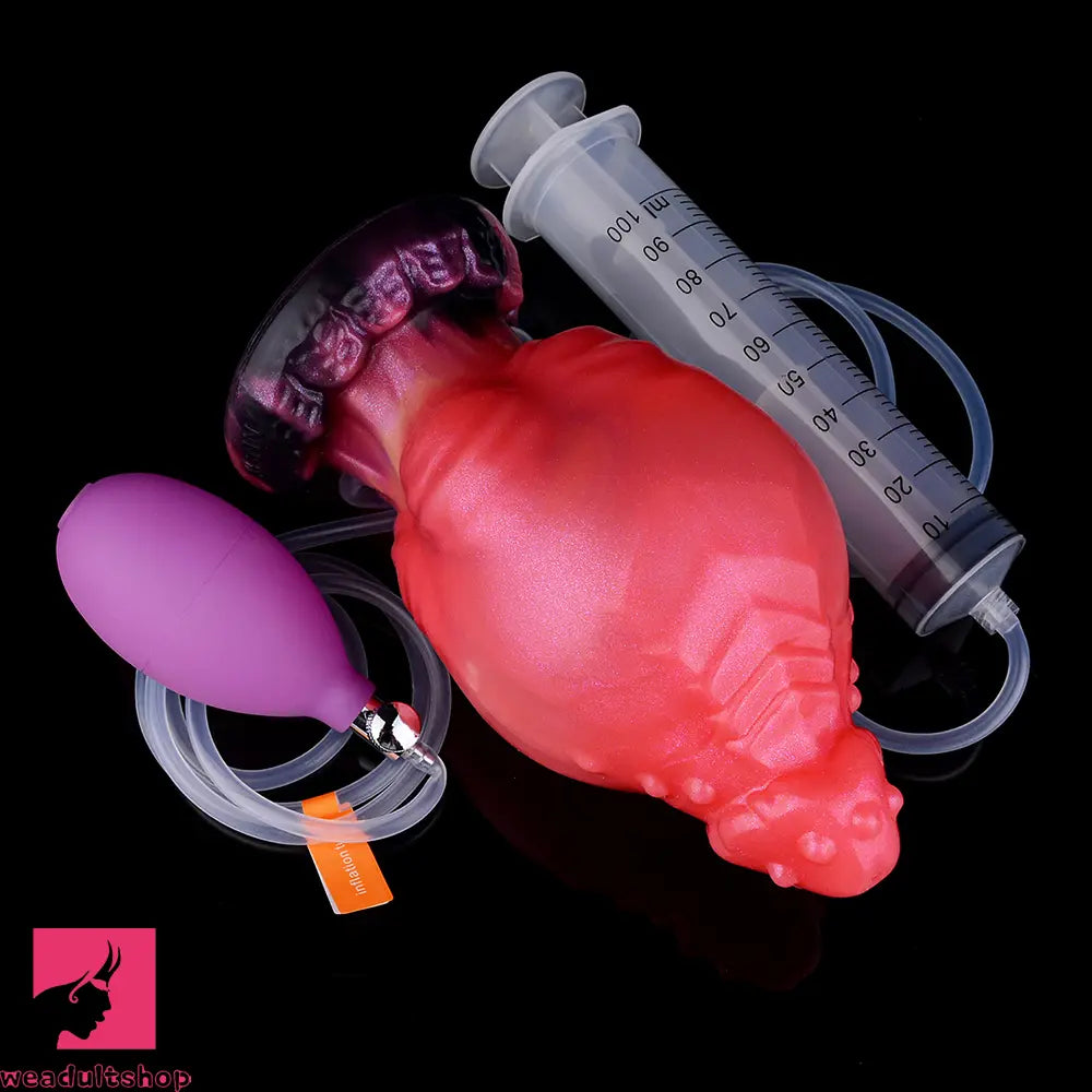 5.71in Fantasy Knot Spiked Silicone Soft Inflatable Spraying Water Real Dildo