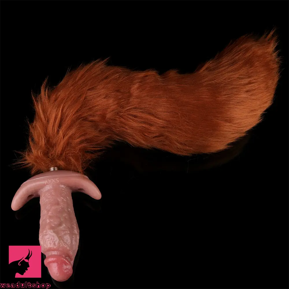 5.9in Vibrating Realistic Dildo Butt Plug Tail Mouth Gag For Sexy Cock Toy