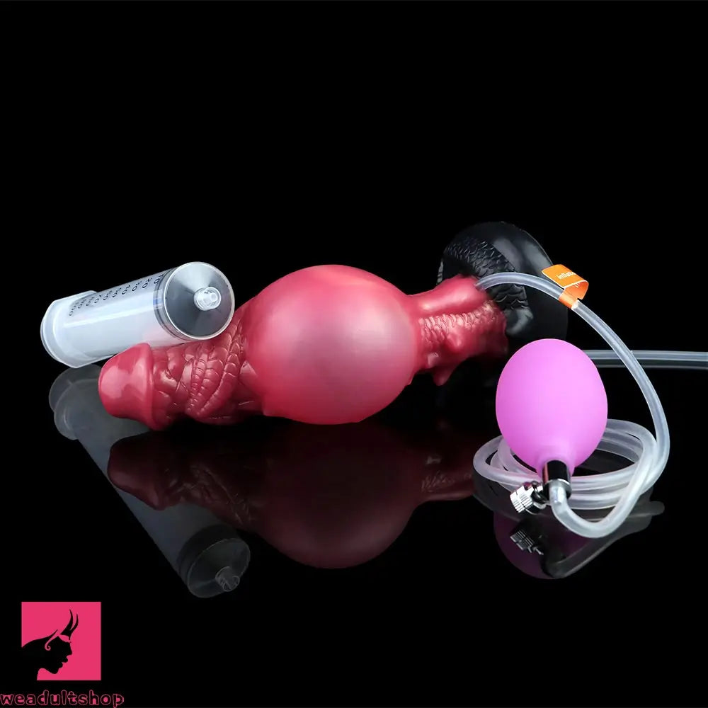 8.26in Dragon Ejaculating Inflatable Silicone Soft Animal Creature Odd Dildo