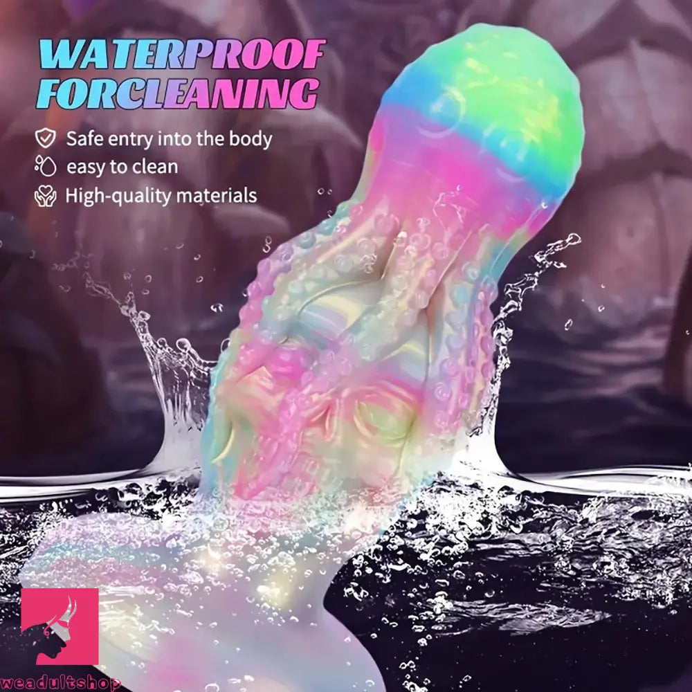 4.8in 5.7in 6.81in 7.87in 8.97in 10.39in Octopus Skull Silicone Luminous Dildo