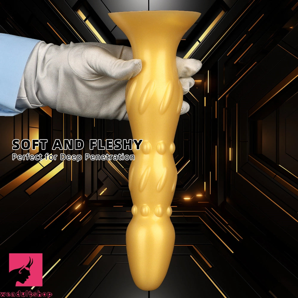 8.07in 11.22in Gold Silicone Large Anal Plug Penis Dildo Anal Exercises