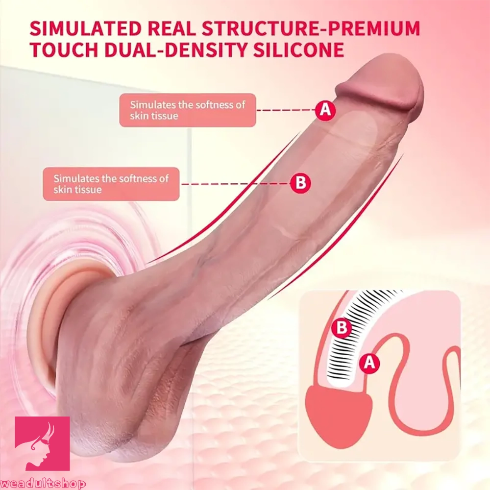 7.87in Real Skin Soft Dual-Layer Liquid Silicone Touch Lifelike Cock Dildo