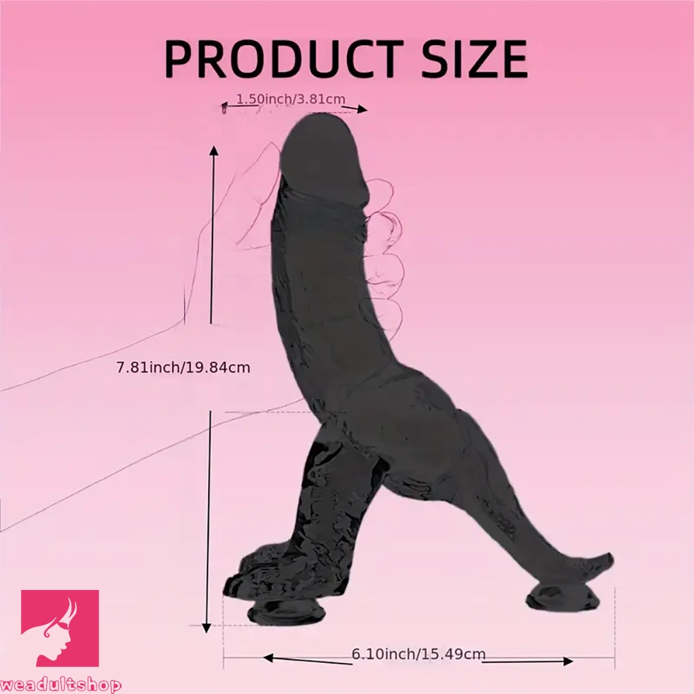 7.81in Silicone Soft Dinosaur Simulated Cock Dildo With Strong Suction Cup