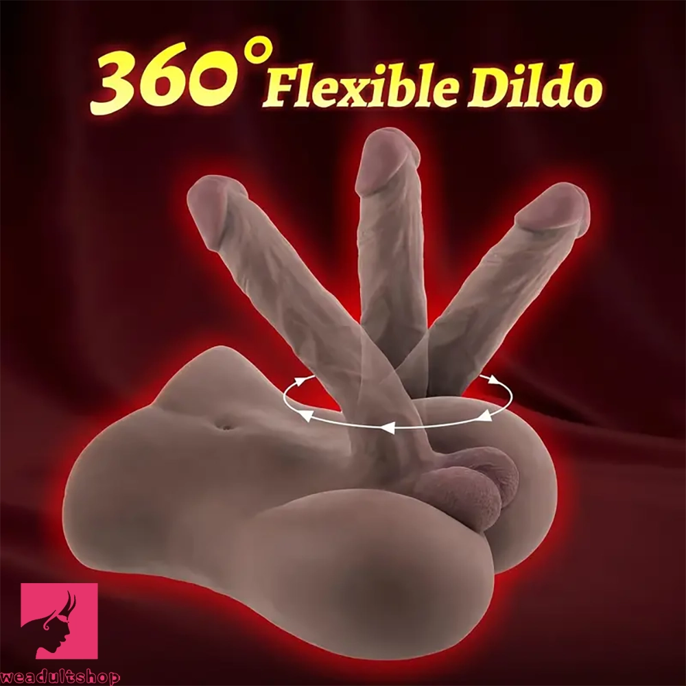 9.6in Male Dildo Sex Doll Torso With Flexible Dildo Realistic Big Soft Cock