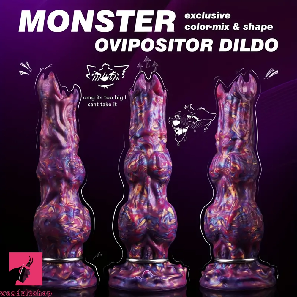 10in Monster Fantasy Ovipositor Inflatable Pump Knotted Animal Cock Dildo