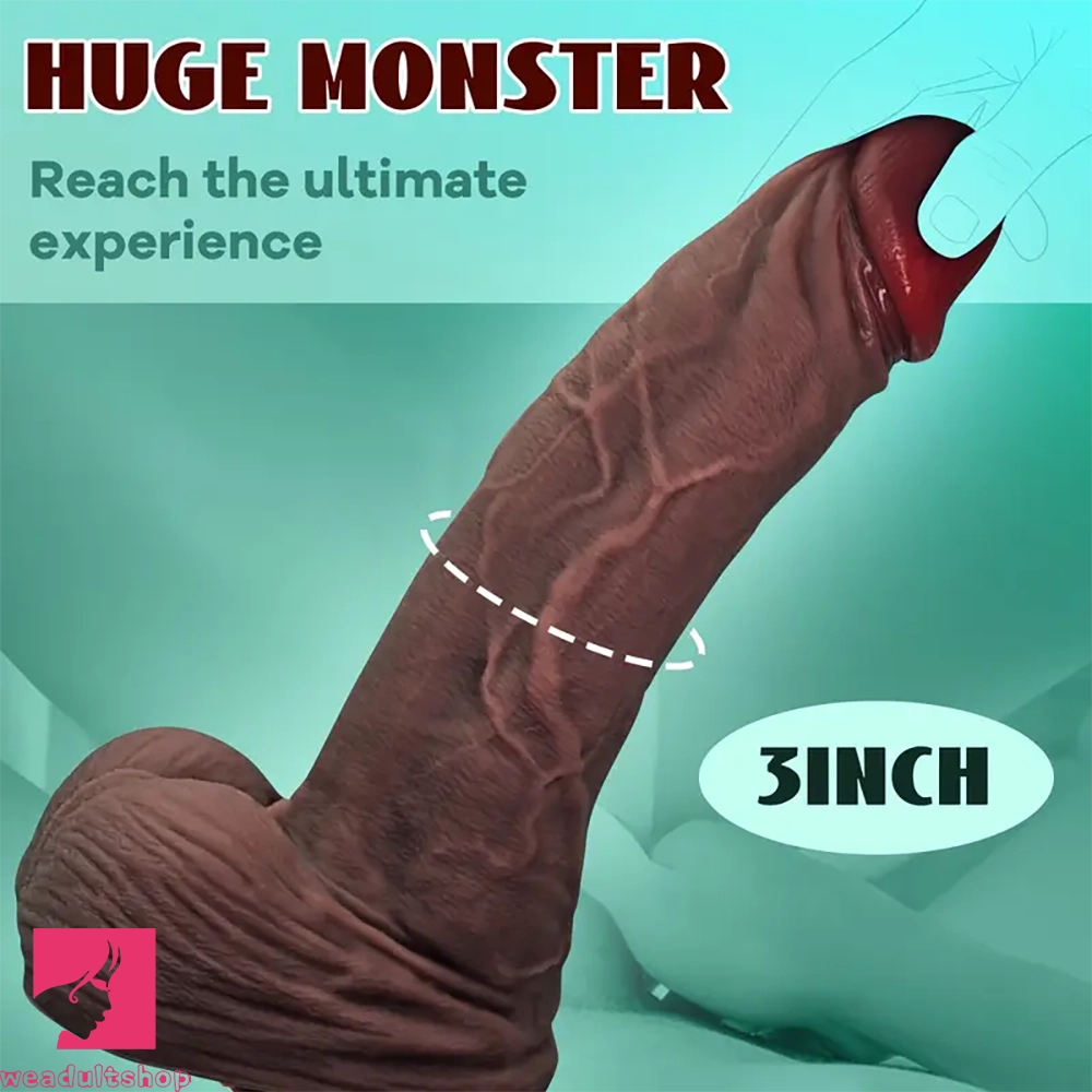 12in Flexible Thick Dong Lifelike Silicone Soft Dual Density Big Cock Dildo