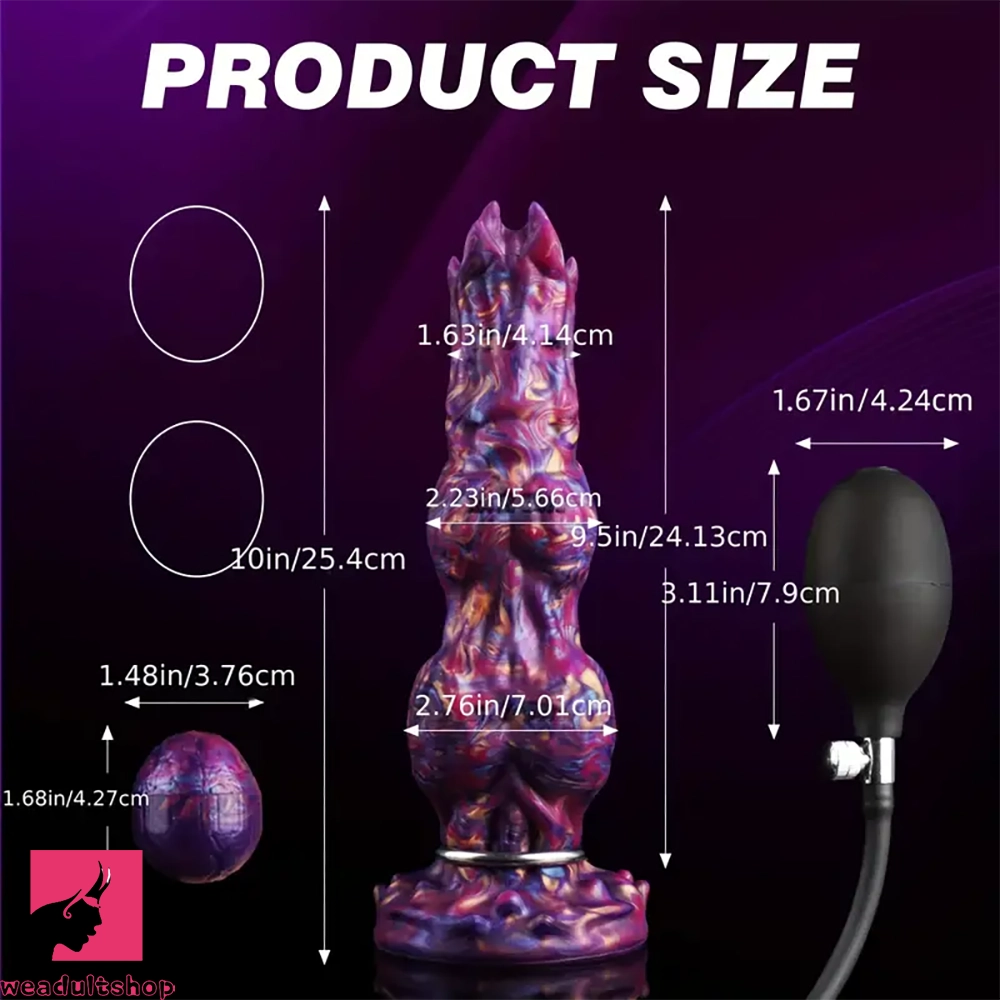 10in Monster Fantasy Ovipositor Inflatable Pump Knotted Animal Cock Dildo