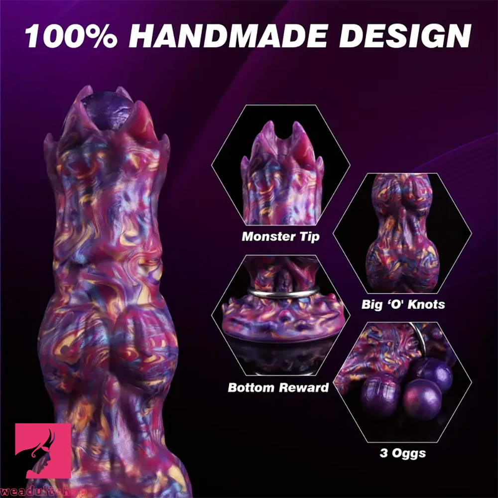 10in Monster Fantasy Ovipositor Inflatable Pump Knotted Animal Cock Dildo