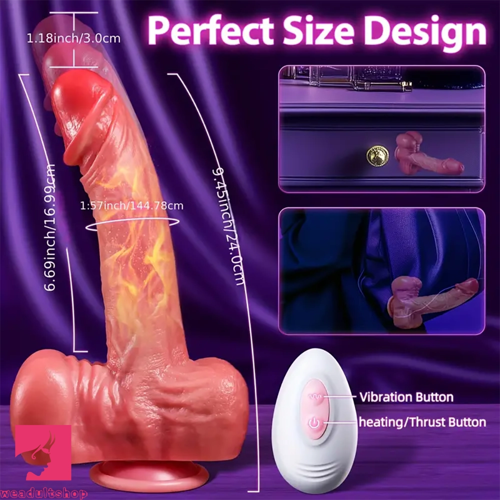 9.45in Large Thick Dildo Licking Vibrator Thrust Vibration Heating Hot Dildo