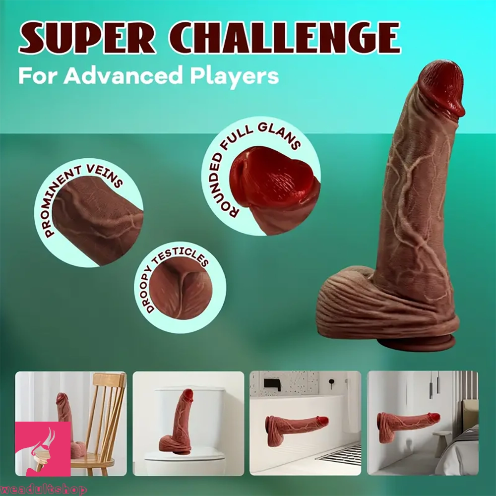 12in Flexible Thick Dong Lifelike Silicone Soft Dual Density Big Cock Dildo