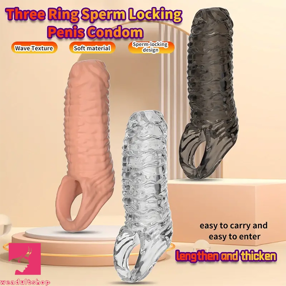5.3in Penis Sleeve Ejaculation TPE Penis Adult Cock Toy For Couples