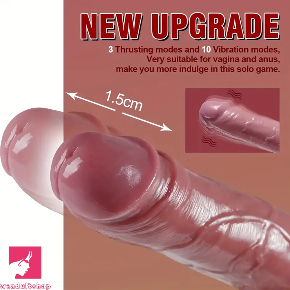 6.15in Silicone Electric Super Telescopic Vibrating Real Touch Flexible Dildo