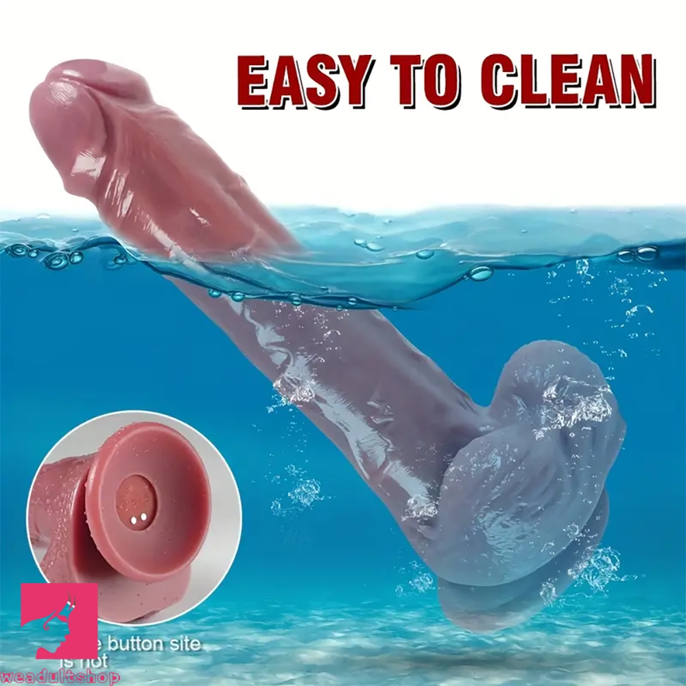 6.15in Silicone Electric Super Telescopic Vibrating Real Touch Flexible Dildo
