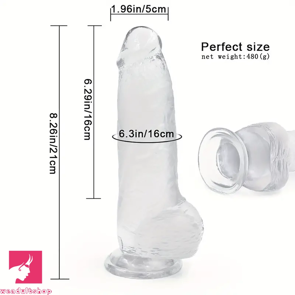8.26in Lifelike Big PVC Dildo For Women Beginner Couple Cock Sex Toy