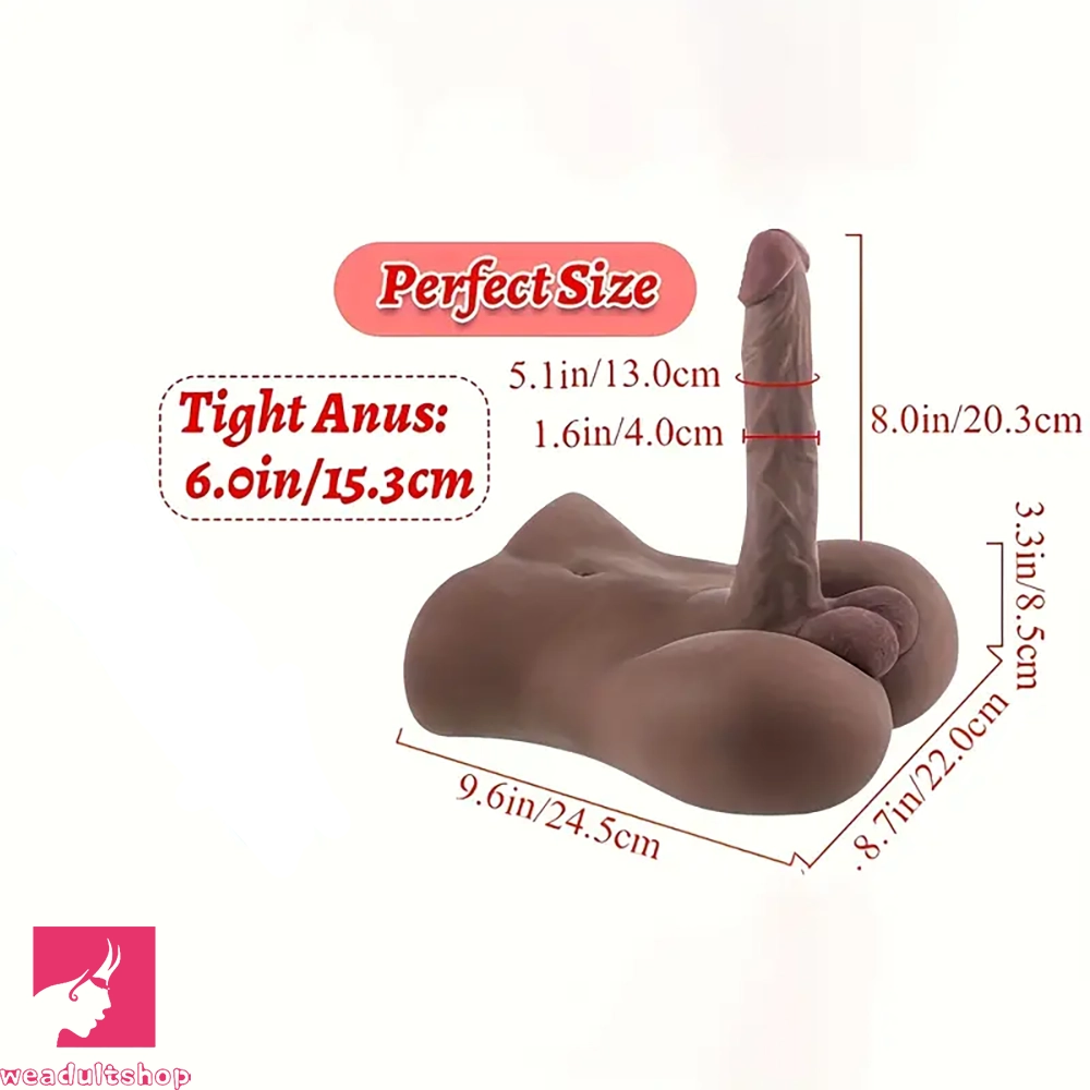 9.6in Male Dildo Sex Doll Torso With Flexible Dildo Realistic Big Soft Cock