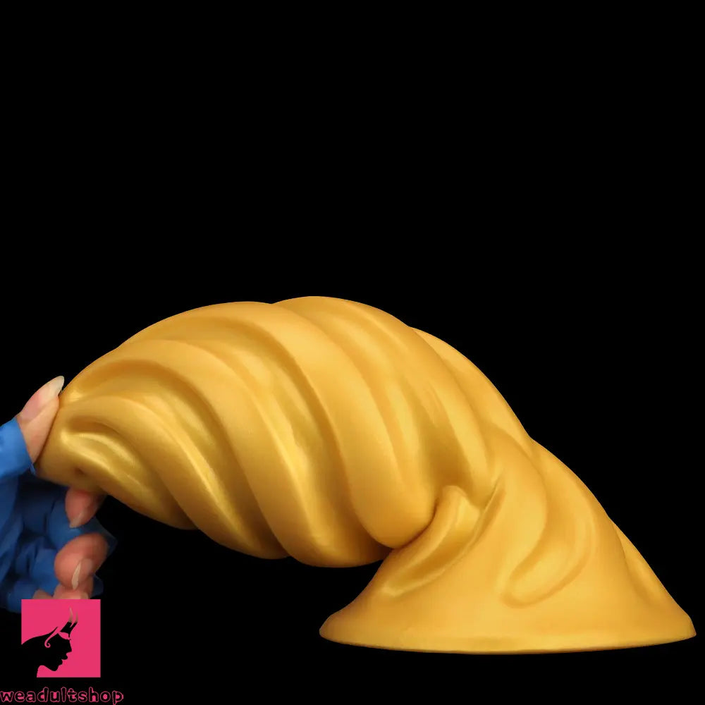 6.49in 7.67in 9.05in 9.84in Golden Silicone Spiral Thread Women Dildo