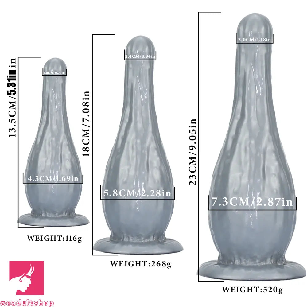 5.31in 7.08in 9.05in Fantasy Silicone Dildo Vase Shape With Suction Cup