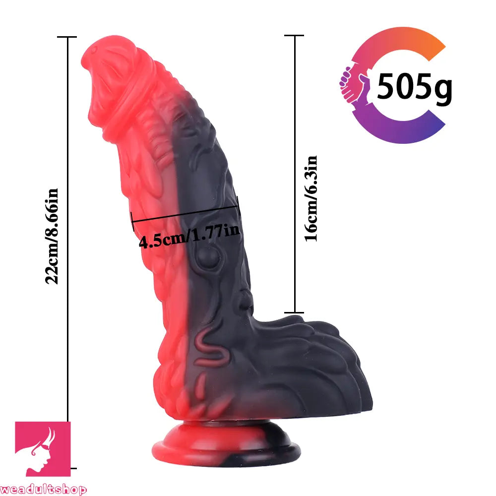 8.66in Dragon Monster Liquid Silicone Soft Big Dildo For Cock Pleasure