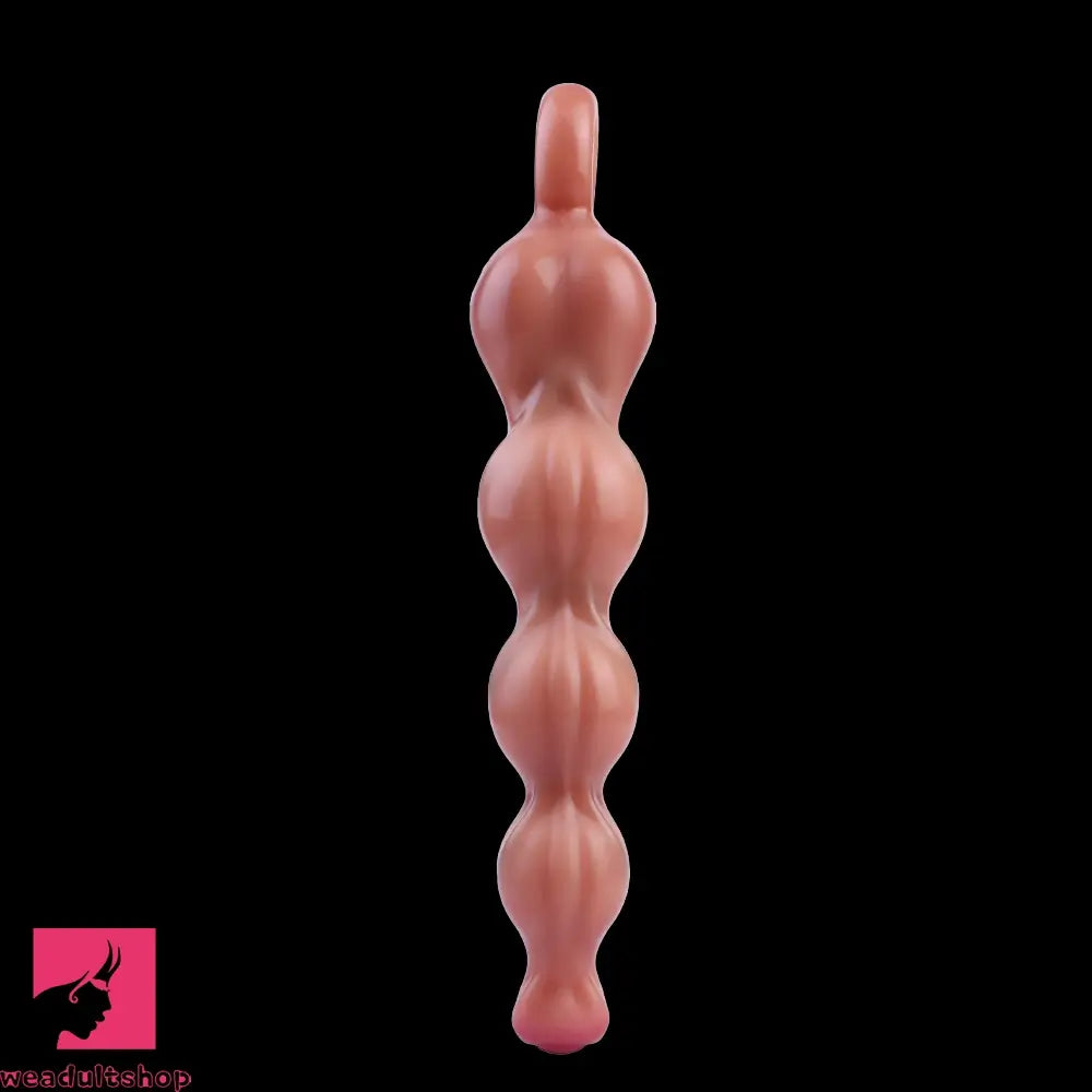 10.2in Big Vibrating Silicone Soft Pulling Beads Horse Dildo With 3 Motors
