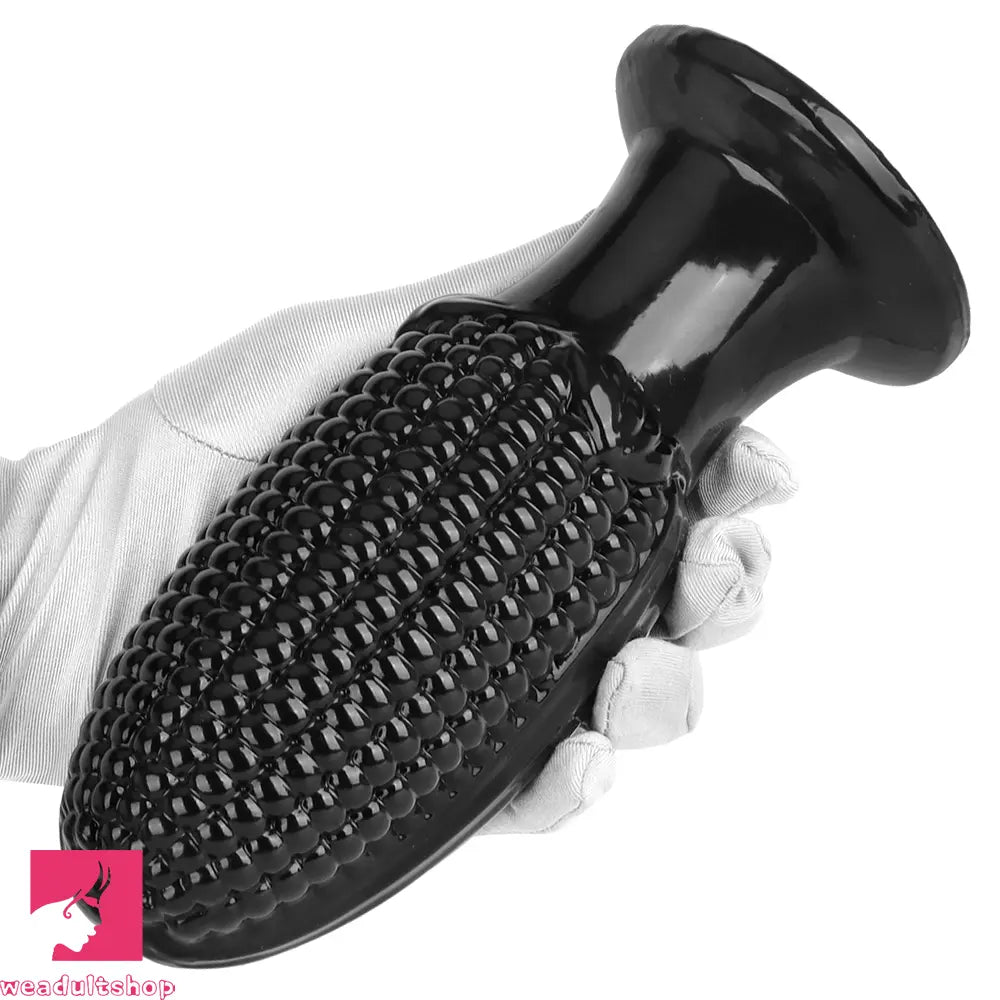 5.9in 6.7in 8.07in Black PVC Thread Granules Corn Dildo For Anal Cock
