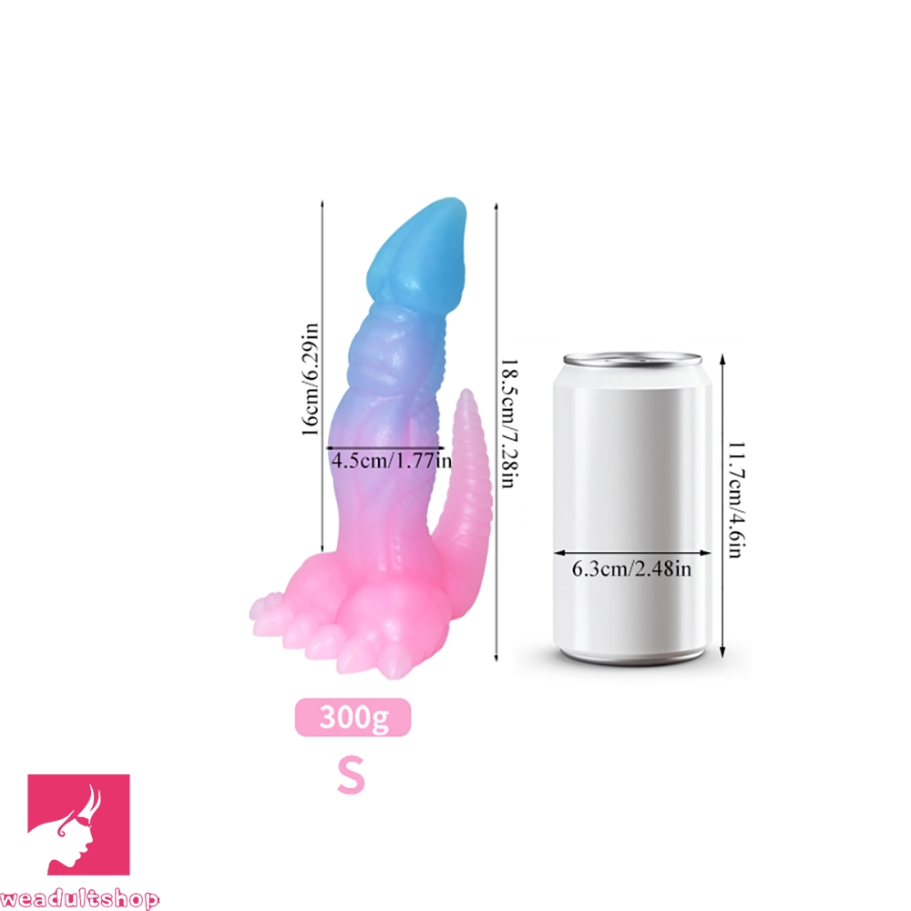 7.28in 9.44in Dinosaur Luminous Monster Soft Silicone Prostate Dildo