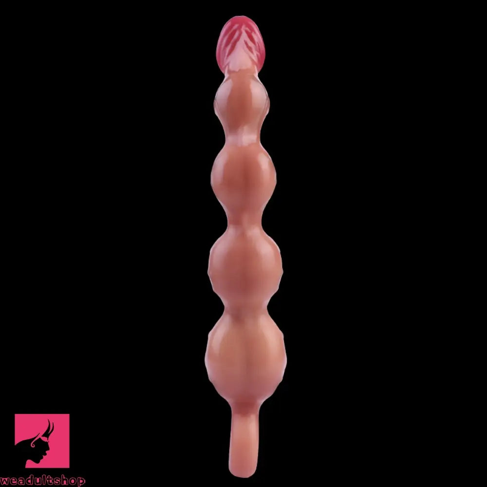 10.8in Big Vibrating Silicone Soft Pulling Beads Odd Dildo With 3 Motors