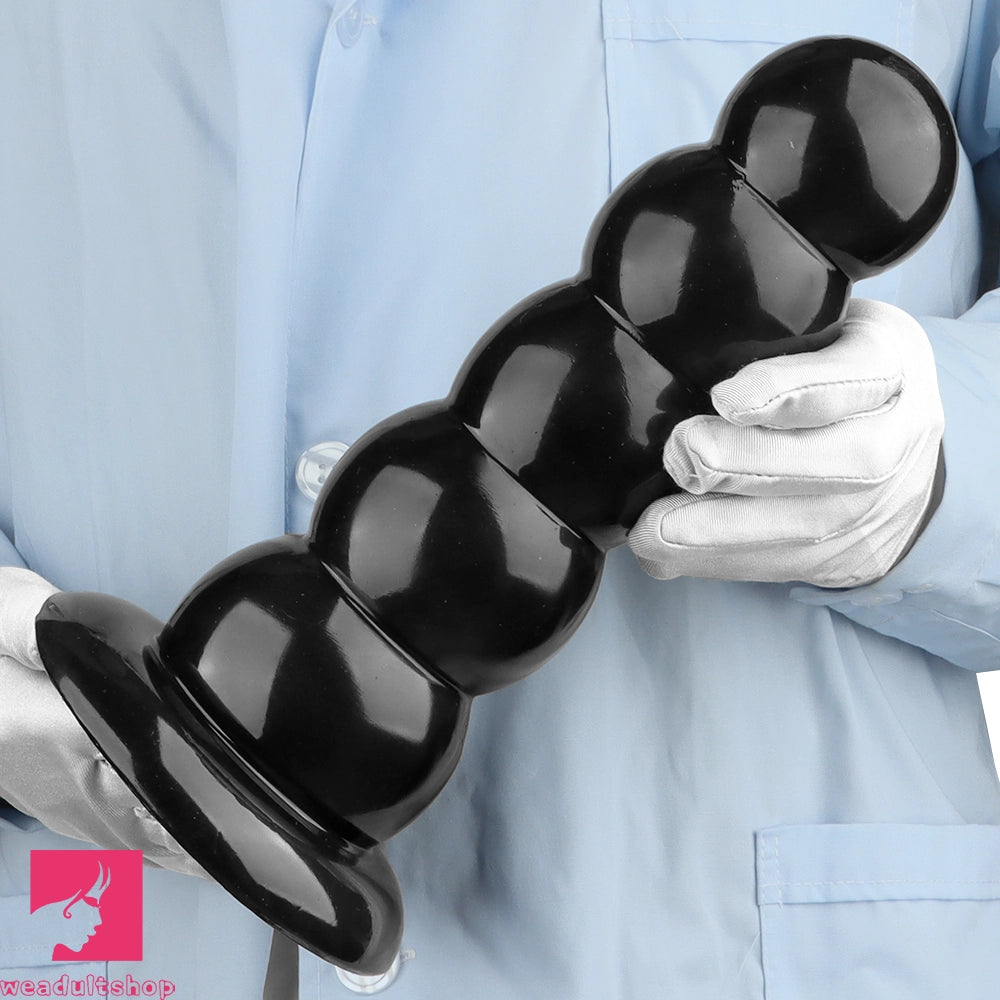 7.08in 9.05in 10.62in Black Beads Tower Five Bead Big Anal Plug Cock Dildo