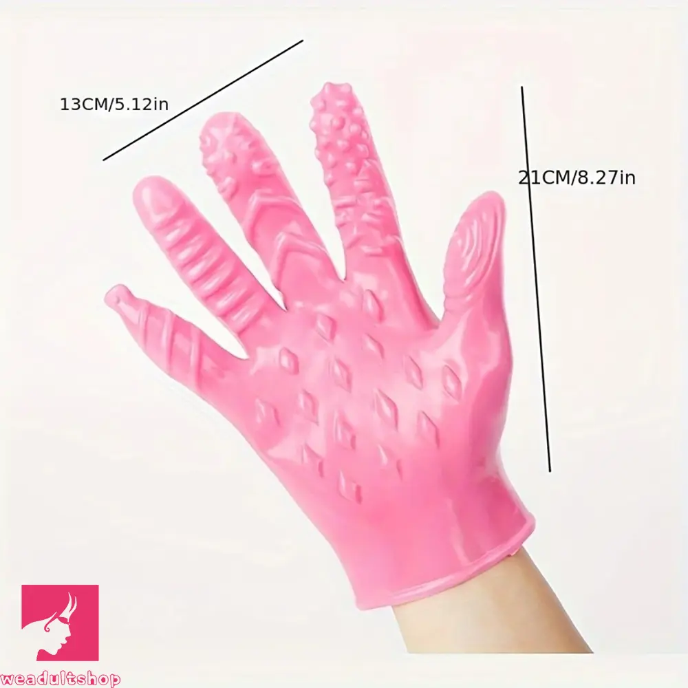 8.3in Finger Spiked Dildo Glove For Manual Massage Stimulating Clit Toy