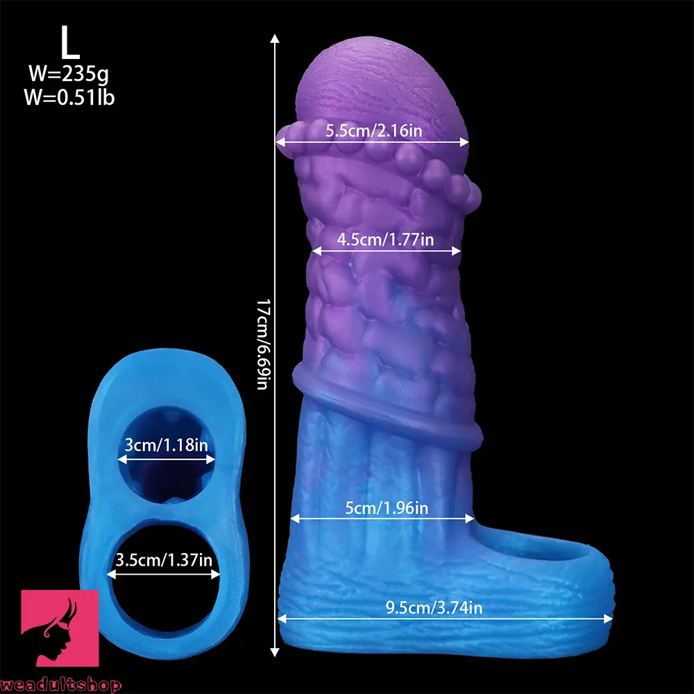 5.9in 6.29in 6.69in Hollow Spiked Horse Dildo Sleeve For Prostate Real Love