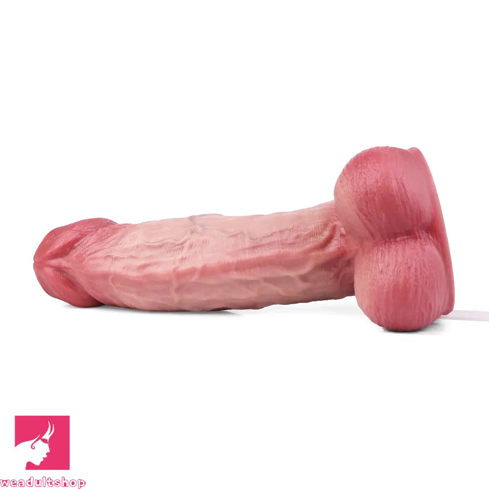 8.11in Liquid Silicone Uncut Double Layer Realistic Cumming Dildo Cock
