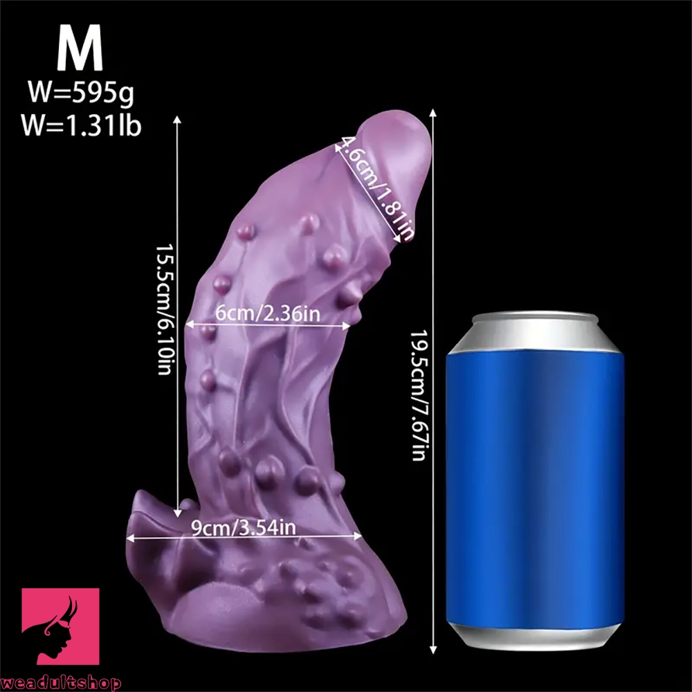 6.49in 7.67in 8.85in Purple Monster Big Flexible Barbed Alien Odd Dildo