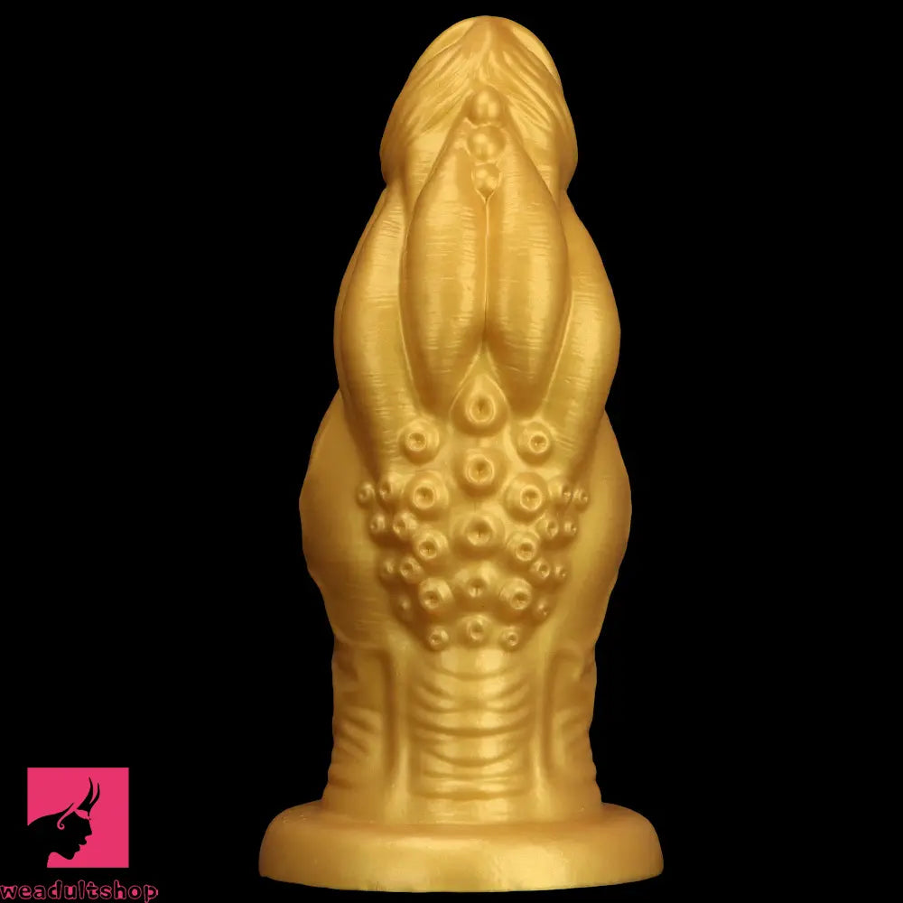 8.66in 9.06in 9.84in 11.42in 12.4in Golden Silicone Fantasy Soft Anal Dildo