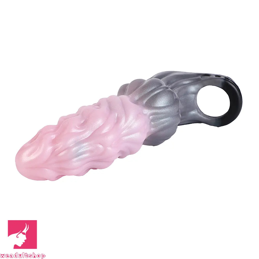 7.87in Hollow Fantasy Silicone Penis Sleeve Dildo For Physical Delay Control