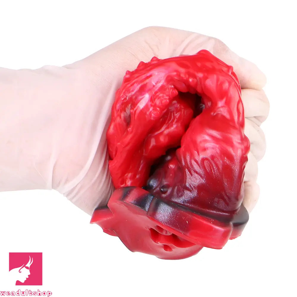 5.62in Hollow Dildo Built-in Keel Vibration Remote Strapon Animal Penis Sleeve