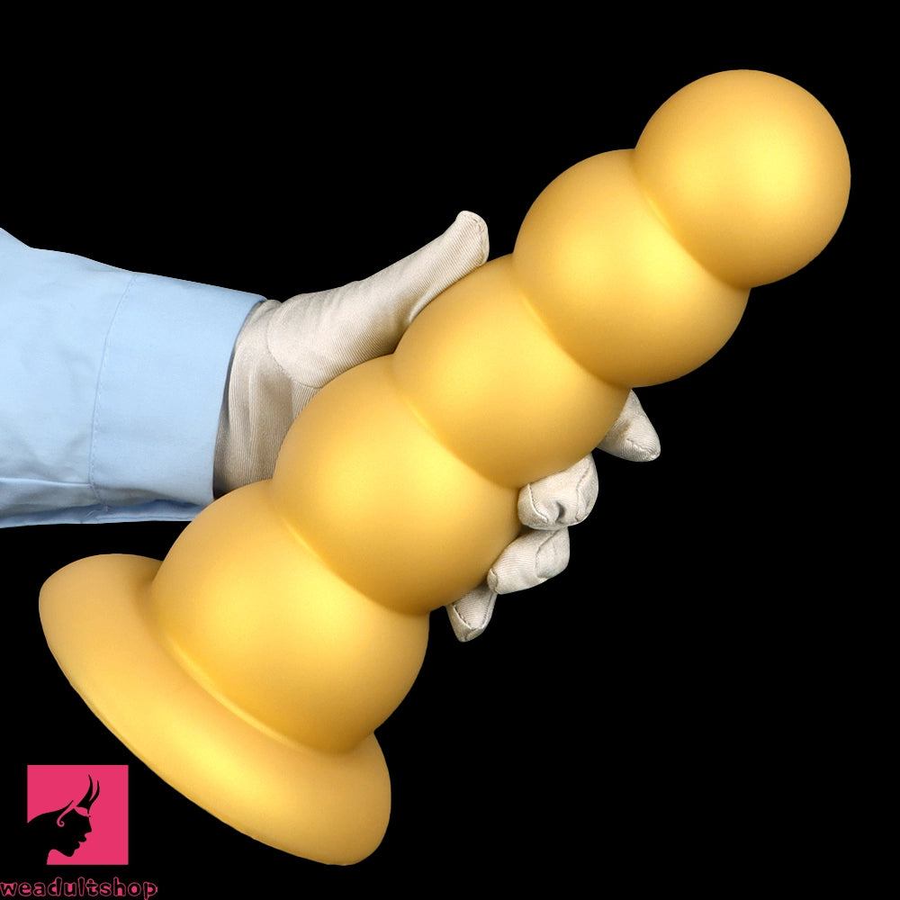 7.08in 9.05in 10.62in Silicone Soft Five-Bead Pull-Bead Butt Plug Cock Dildo