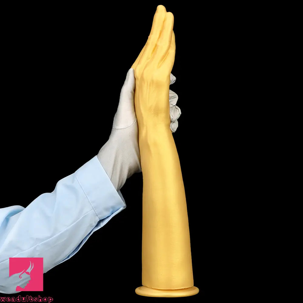 12in 14.17in 16.73in Gold Silicone Fisting Arm Ashes Grade Anal Cock Dildo