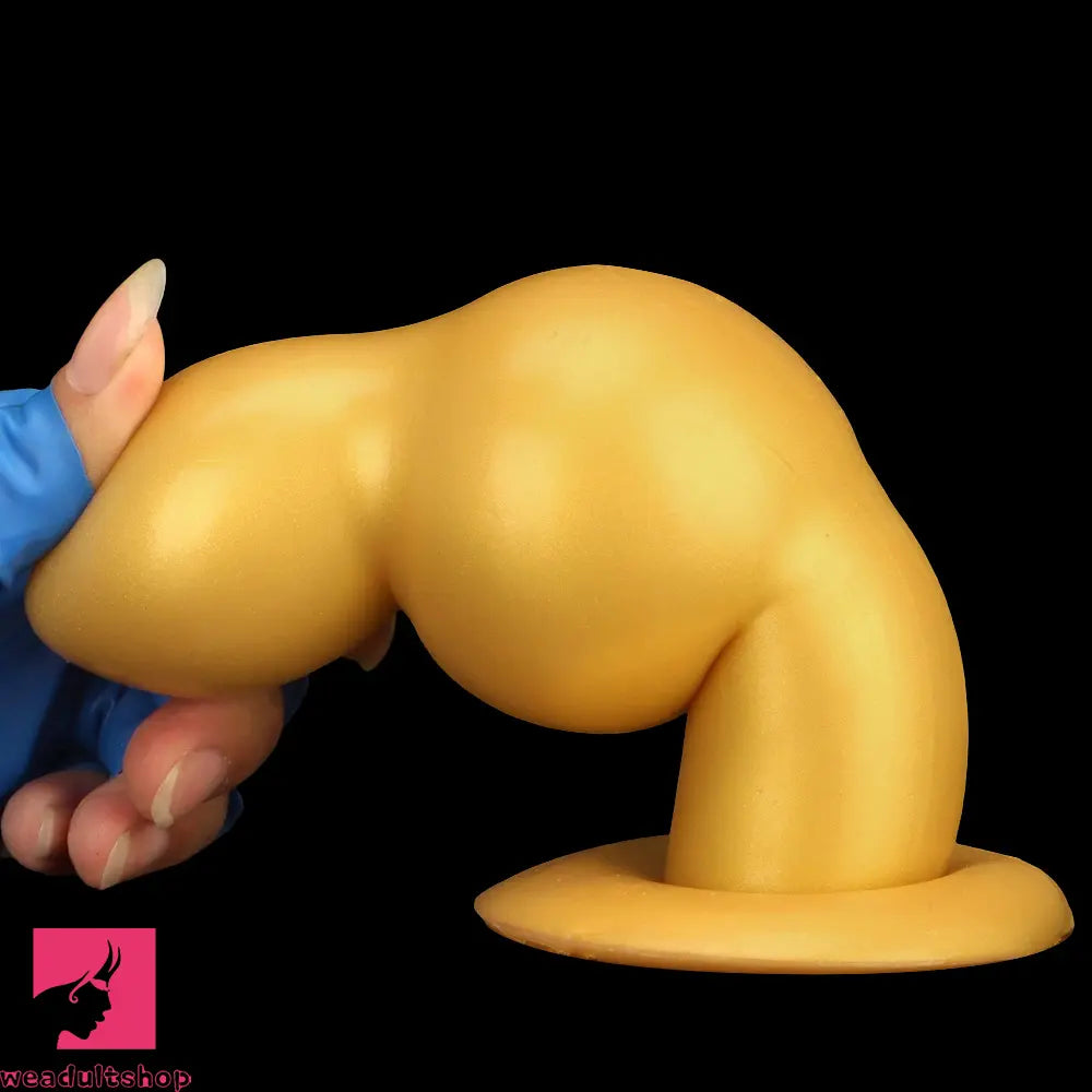 4.53in 5.12in 6.1in 7.48in Silicone Gold Calabash Brothers Alien Anal Dildo